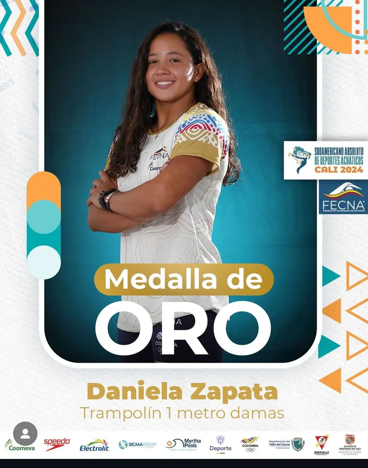 Daniela Zapata recibiendo reconocimiento como mejor deportista en el Sudamericano 2024.